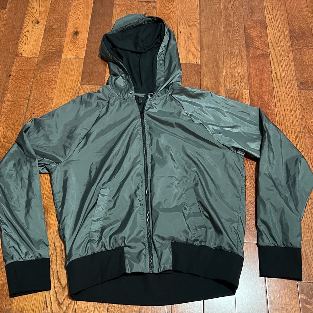 Womens green Full Zip Lightweight Active Hike Run Casual Hoodie